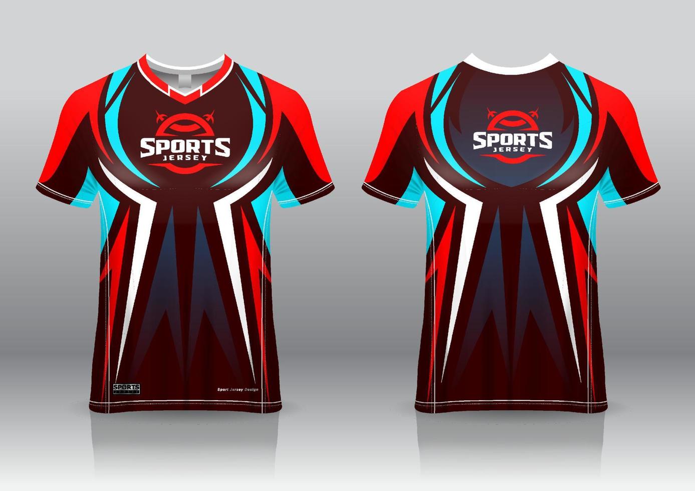 esport jersey gaming design front and back view vector