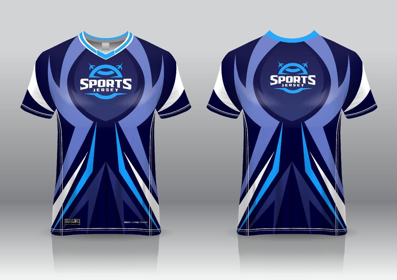 esport jersey gaming design front and back view vector