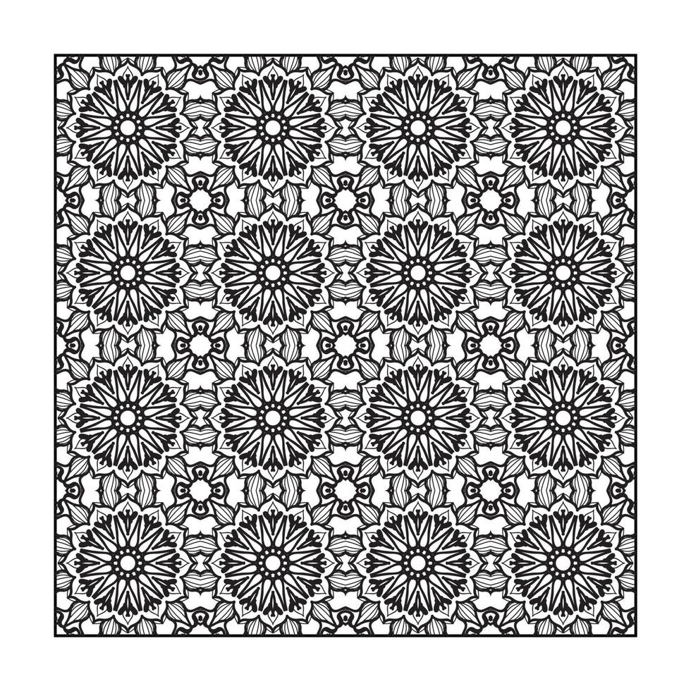 Mandala seamless pattern floral ornament vector