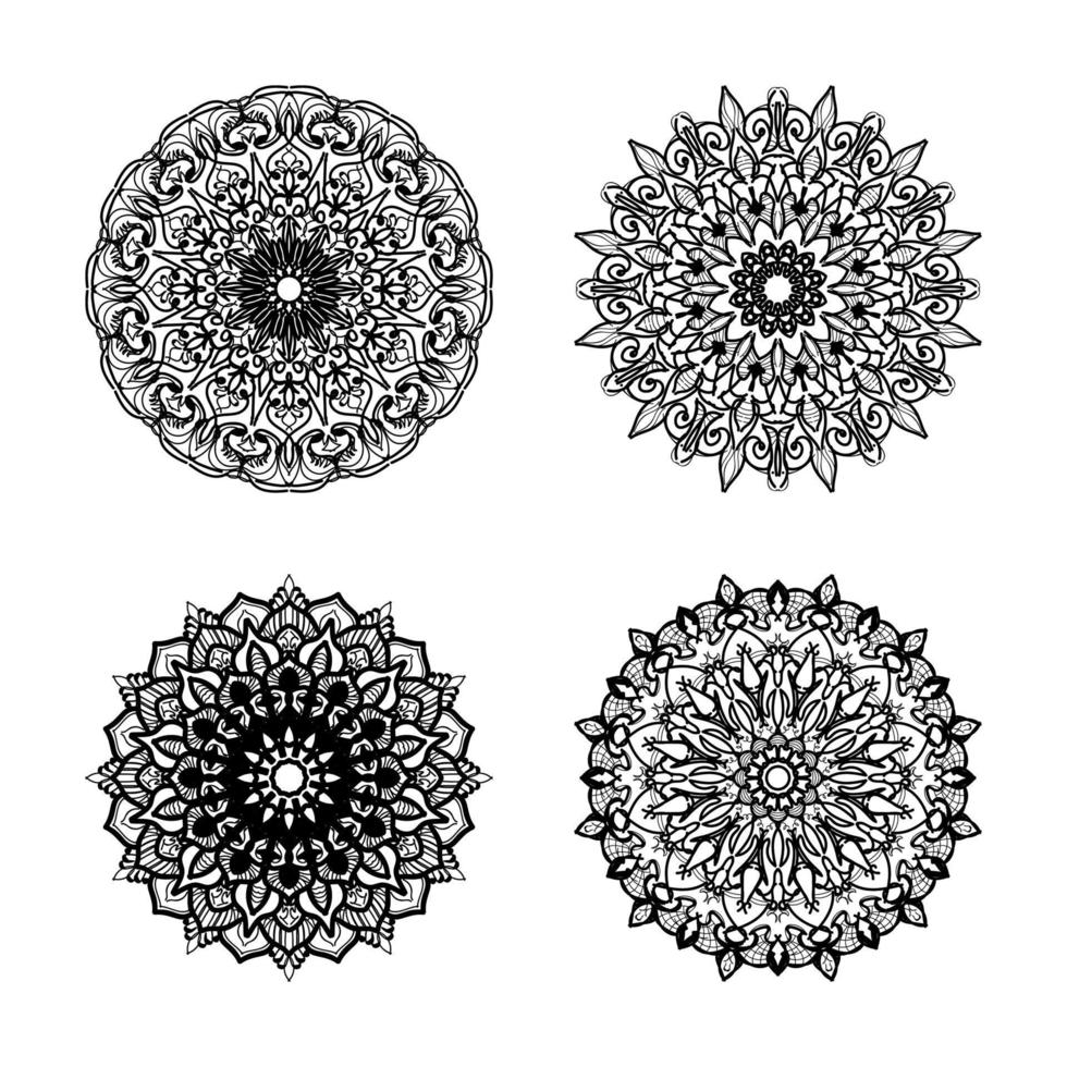 Collections Circular pattern in the form of a mandala for Henna, Mehndi. Coloring book page. vector