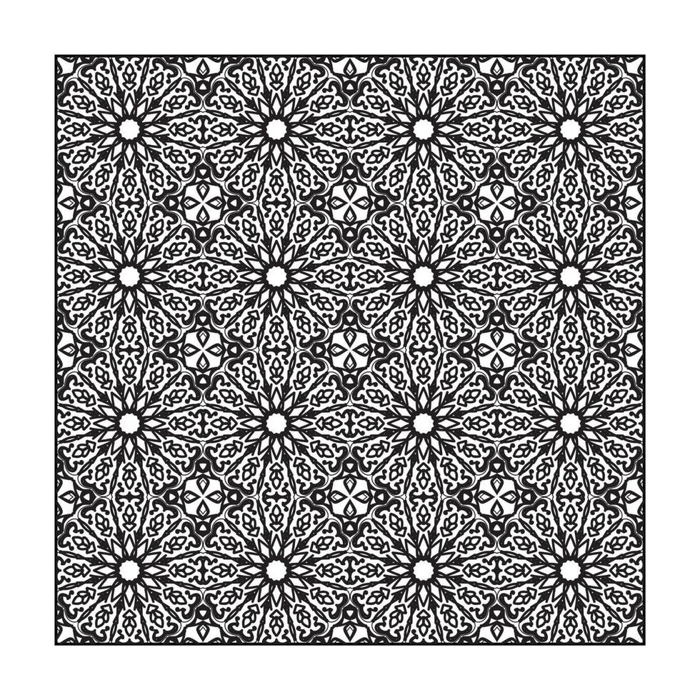 Mandala seamless pattern floral ornament vector