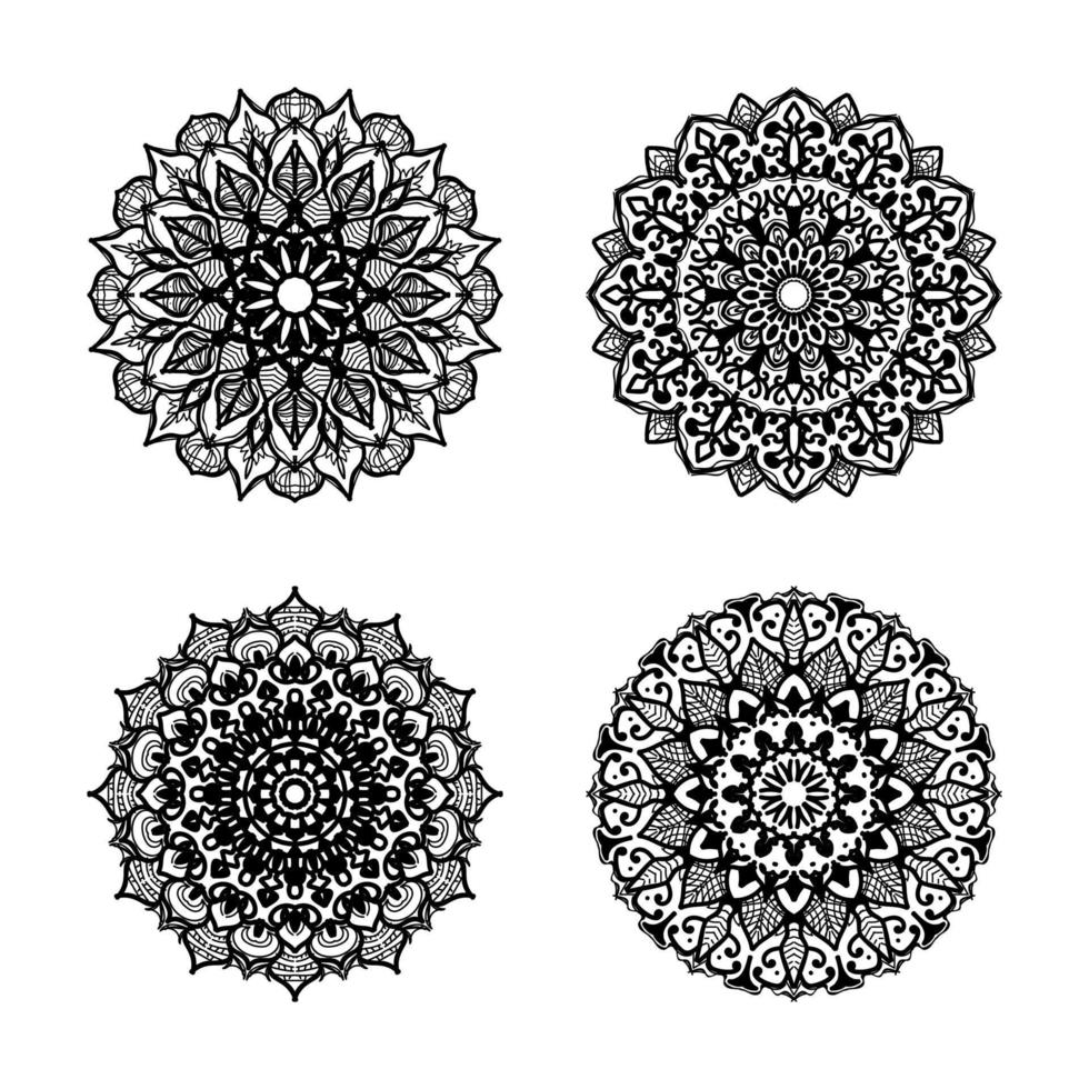 Collections Circular pattern in the form of a mandala for Henna, Mehndi. Coloring book page. vector