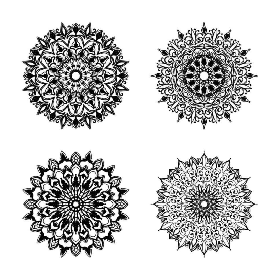 colecciones patrón circular en forma de mandala para henna, mehndi. página del libro para colorear. vector