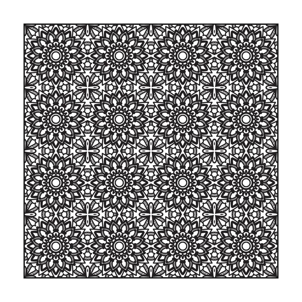 Mandala seamless pattern floral ornament vector