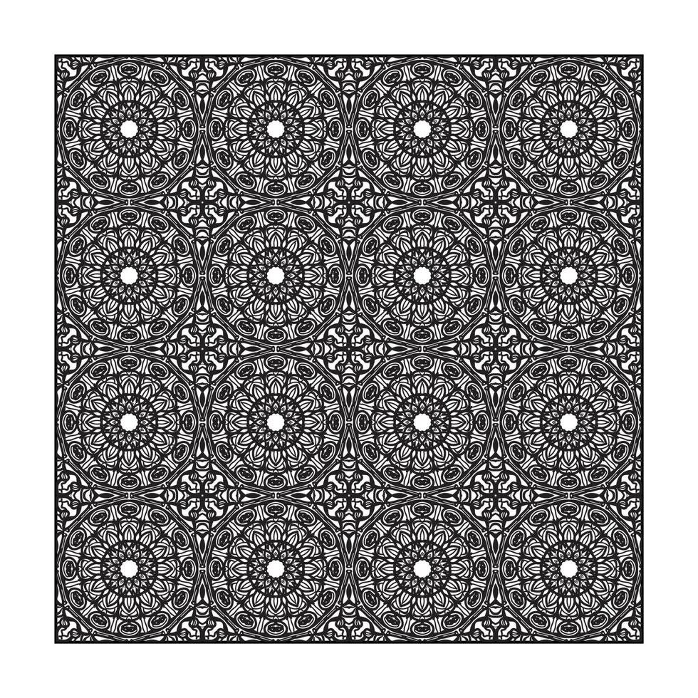 Mandala seamless pattern floral ornament vector