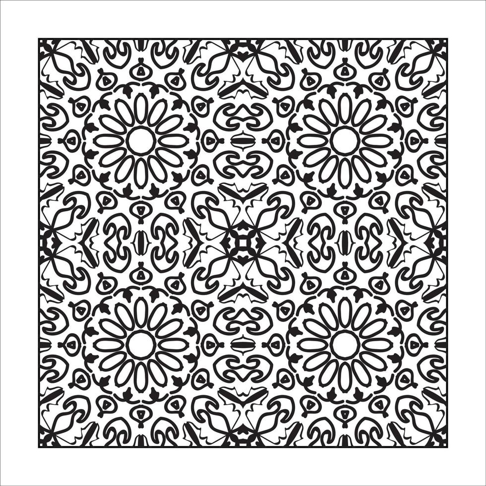 Mandala seamless pattern floral ornament. vector