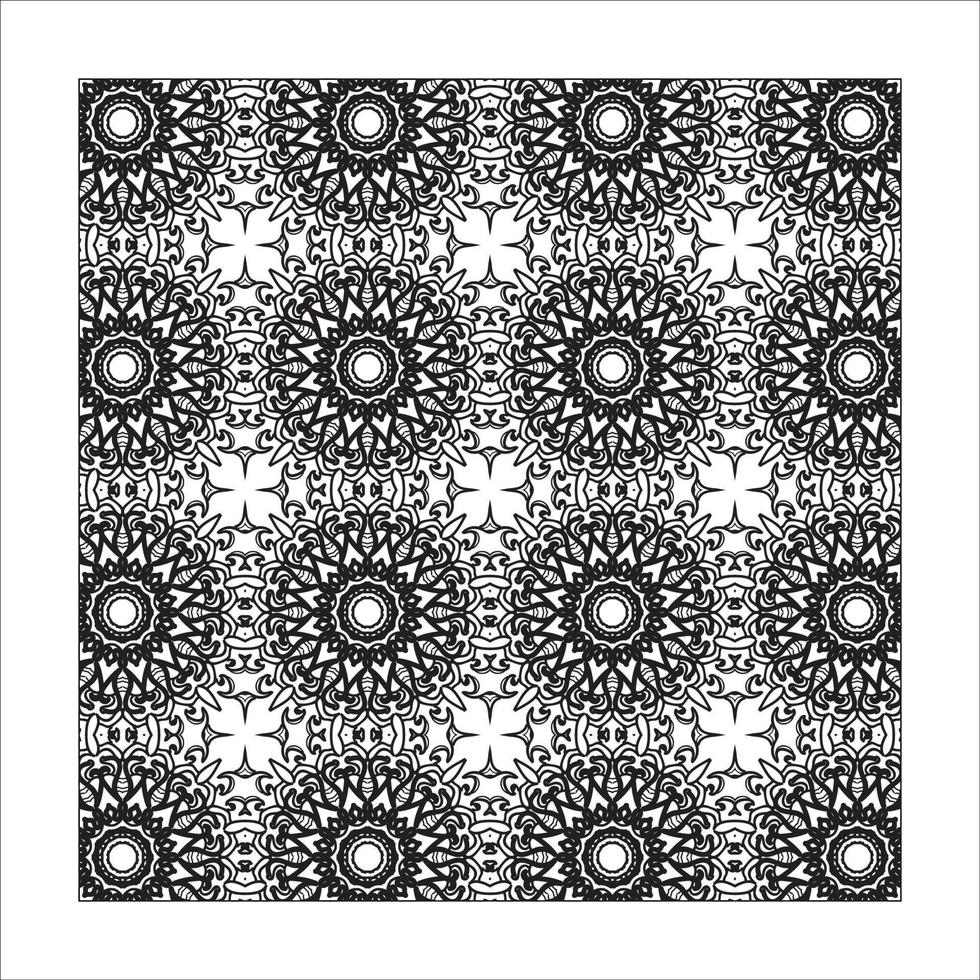 Mandala seamless pattern floral ornament. vector