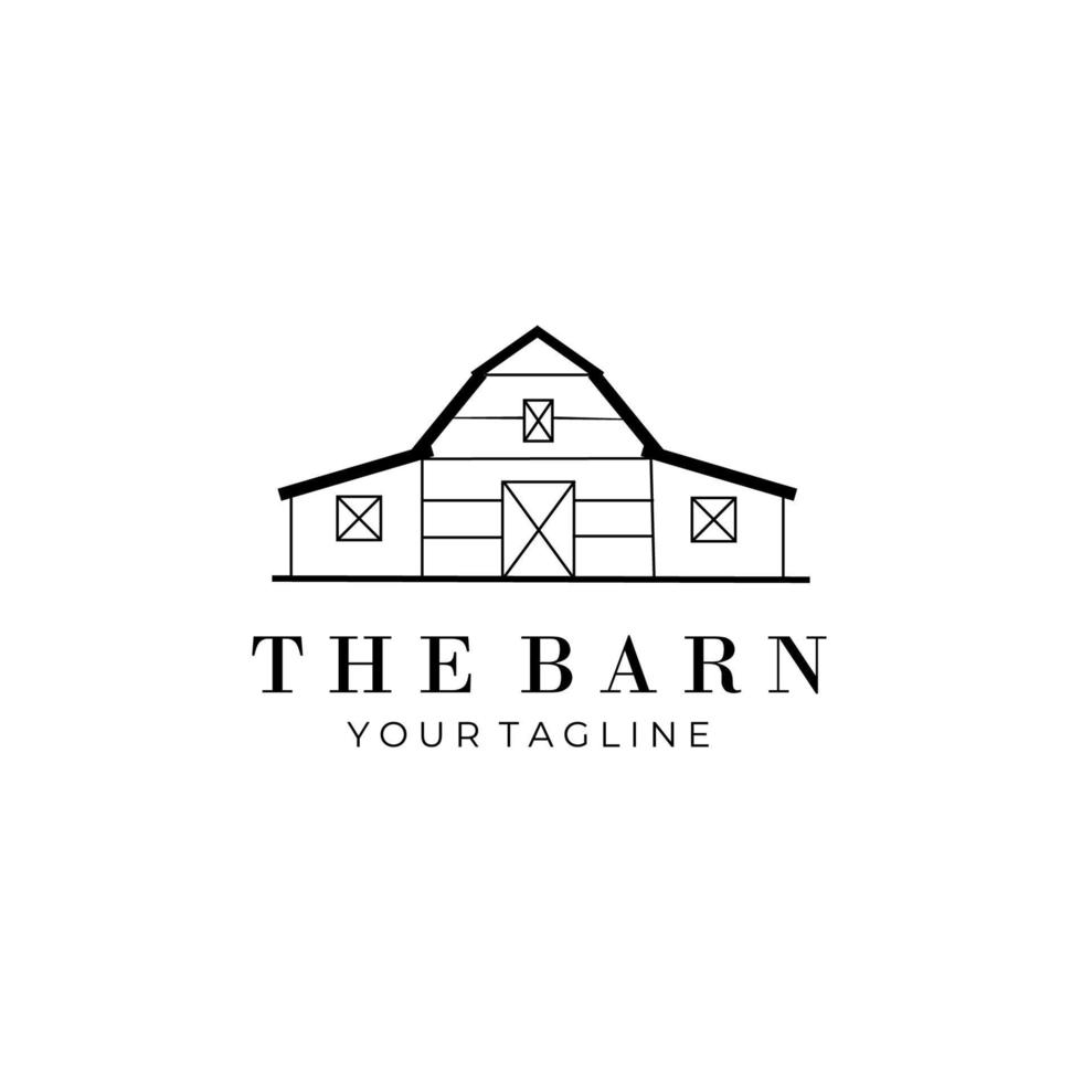 barn  line art logo vector  symbol illustration  design