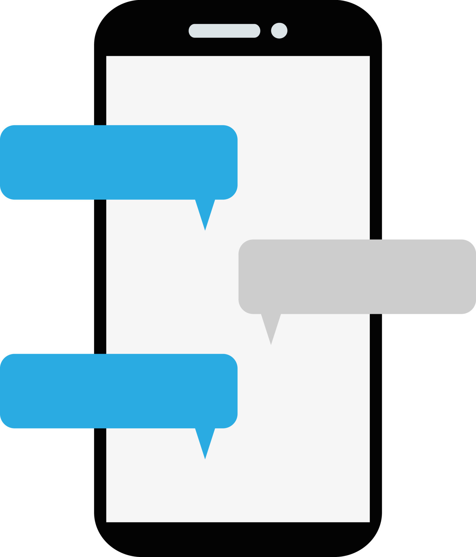 Smart Phone Icon Showing Callout Shapes, Chat, Bubble, Text Message ...