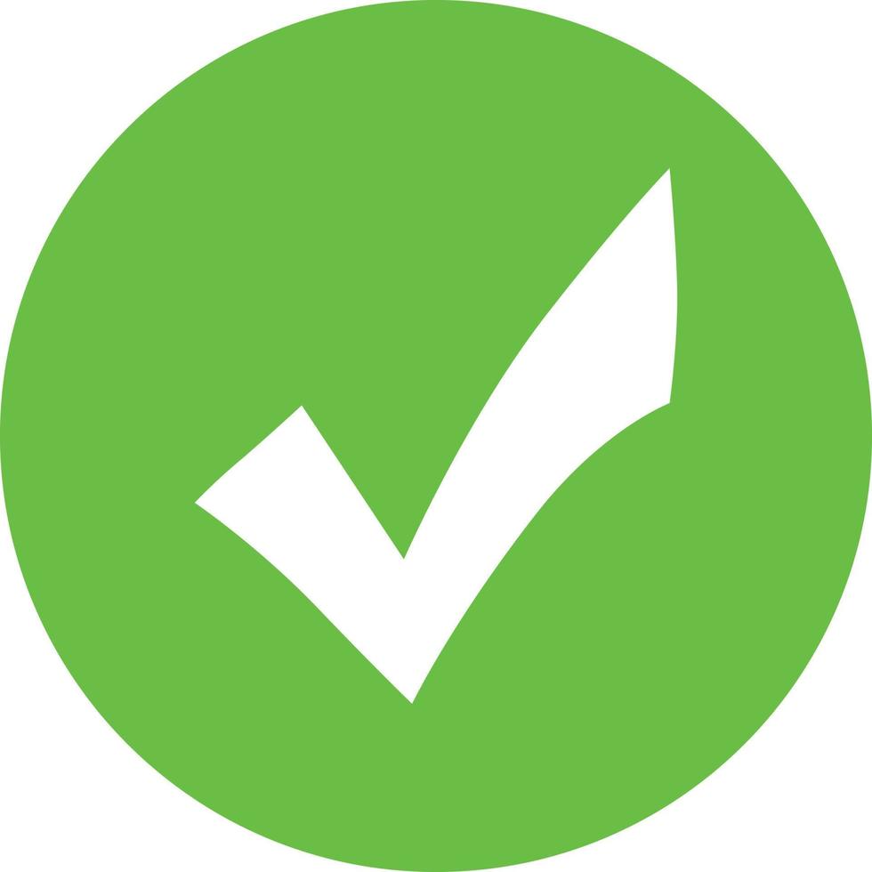 icono de marca de verificación verde brillante vector