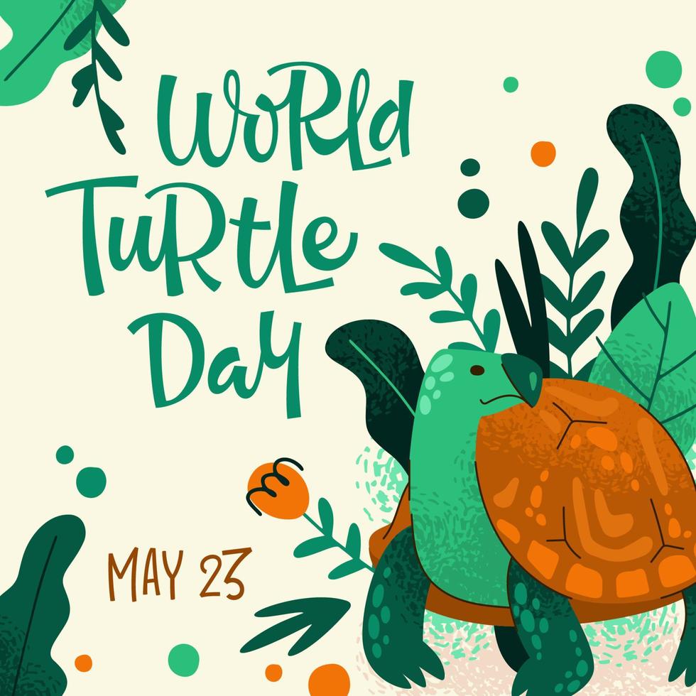 Creative World Turtle Day placard vector