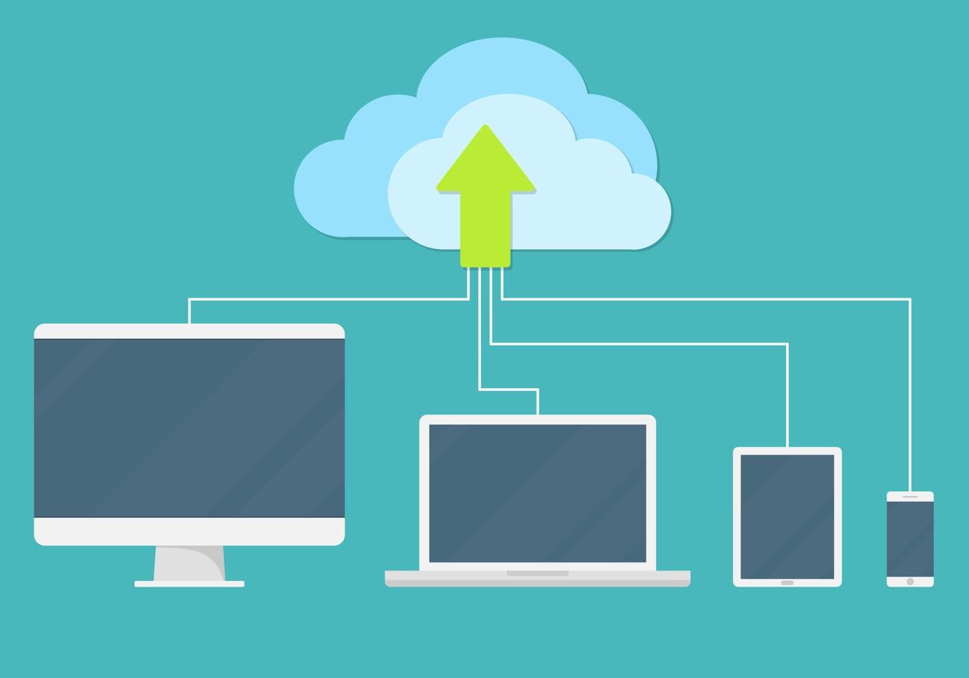 usuarios de la red de tecnología de computación en la nube. vector