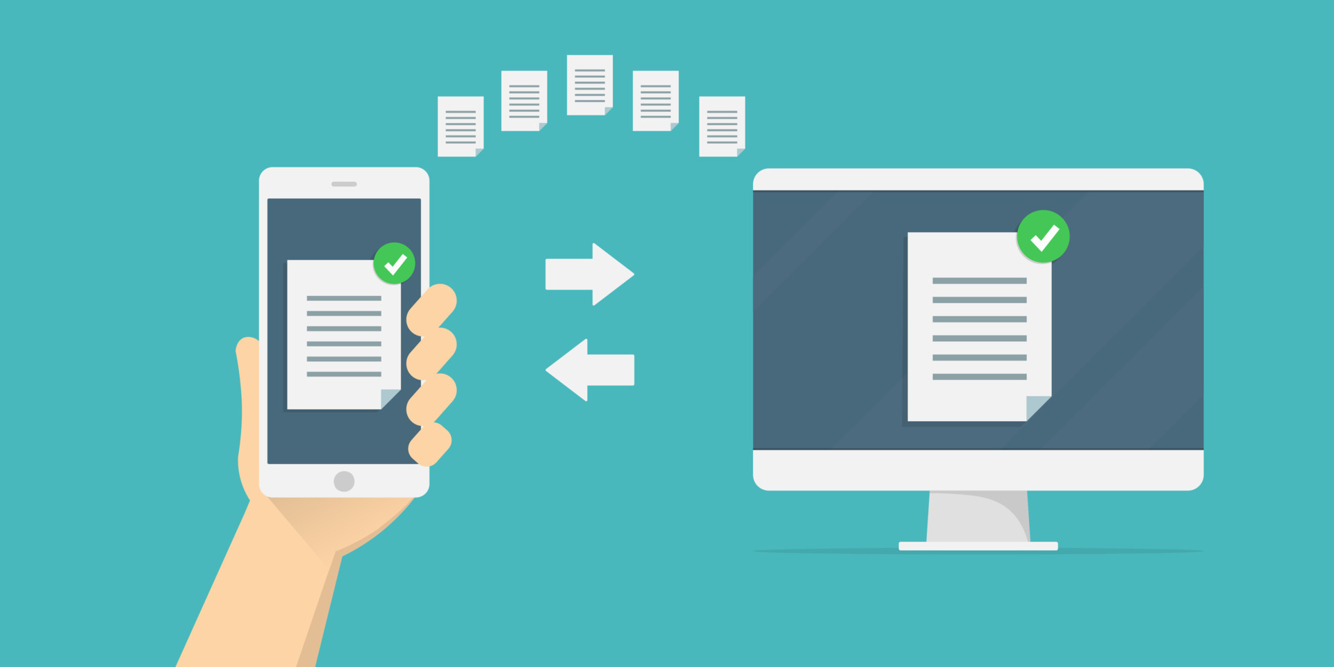transferring or exchanging files between a smartphone and a computer, copying information. Data