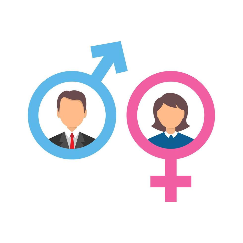 Male and female icon set. vector