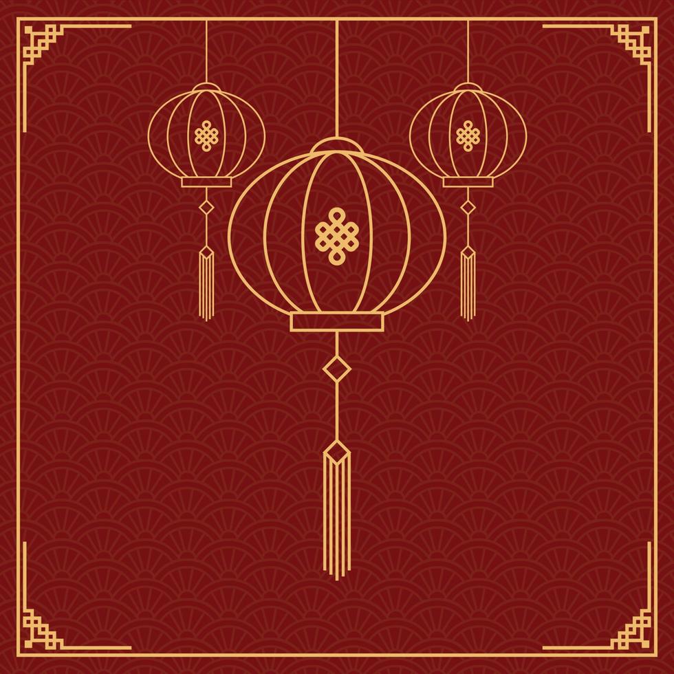 Background template with chinese patterns vector