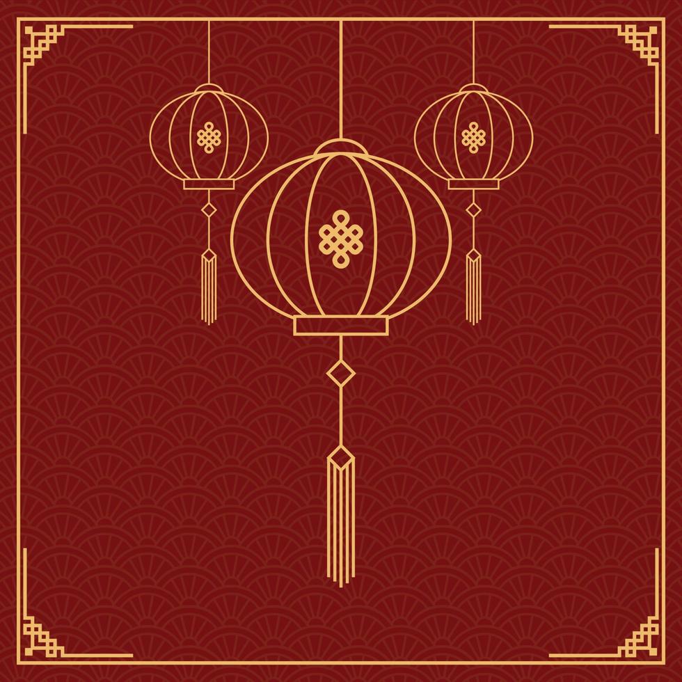 Background template with chinese patterns vector