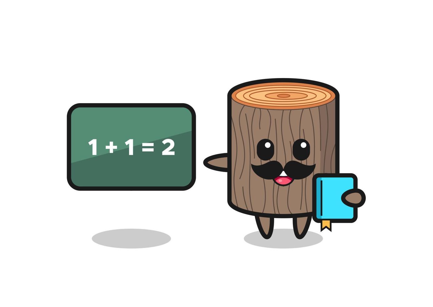 Illustration of tree stump character as a teacher vector