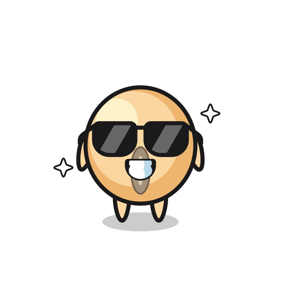 Cartoon mascot of soy bean with cool gesture vector