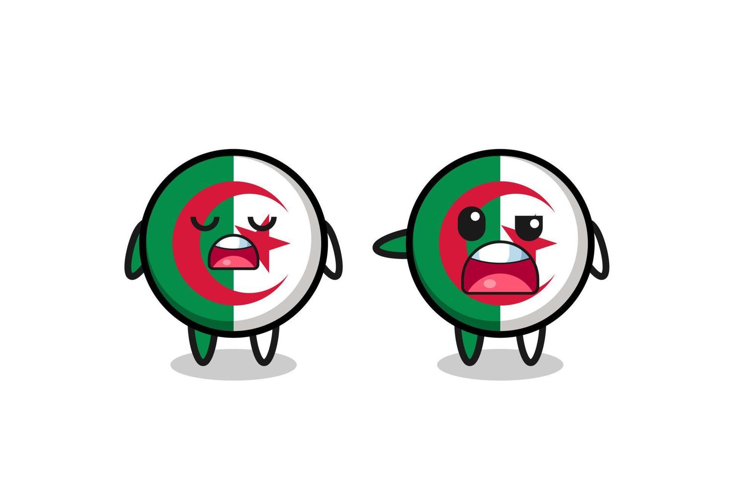 illustration of the argue between two cute algeria flag characters vector