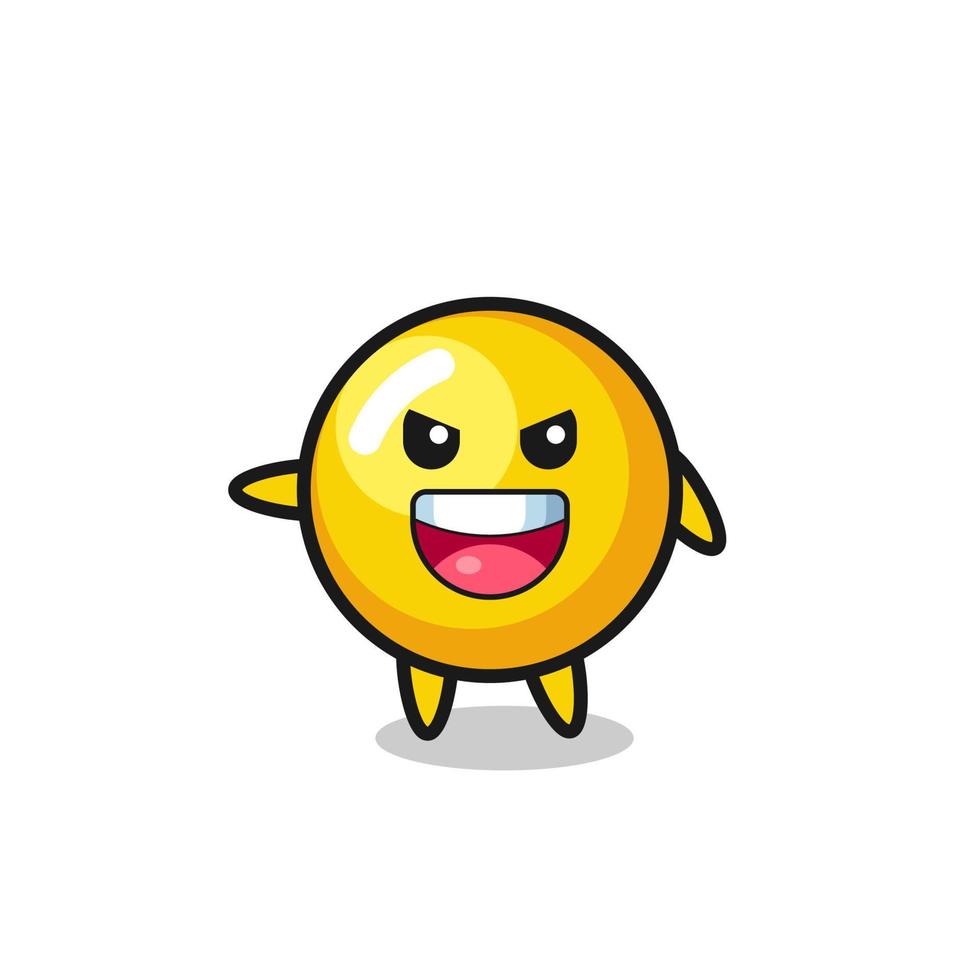 egg yolk cartoon with very excited pose vector