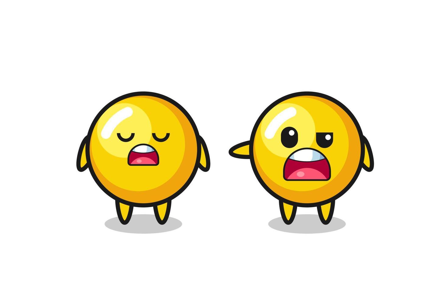 illustration of the argue between two cute egg yolk characters vector