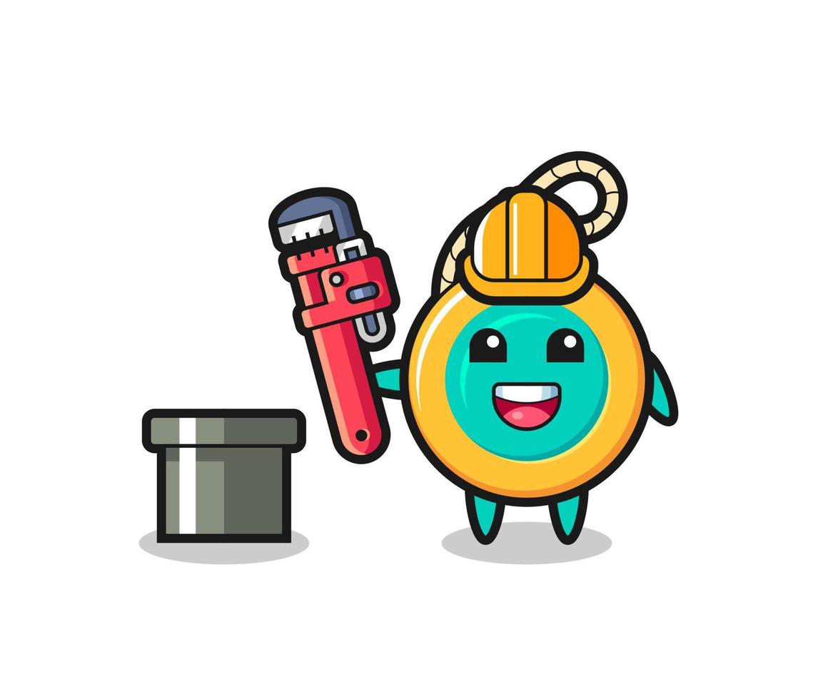 Character Illustration of yoyo as a plumber vector