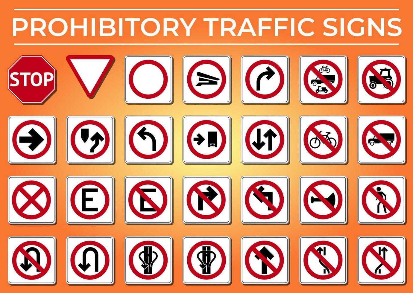 Prohibitory traffic sign Free Vector