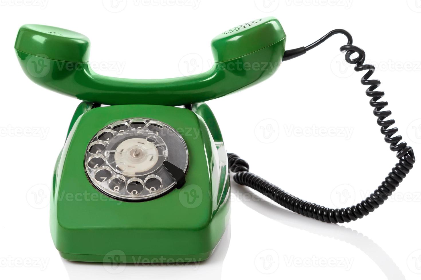 Green retro telephone photo