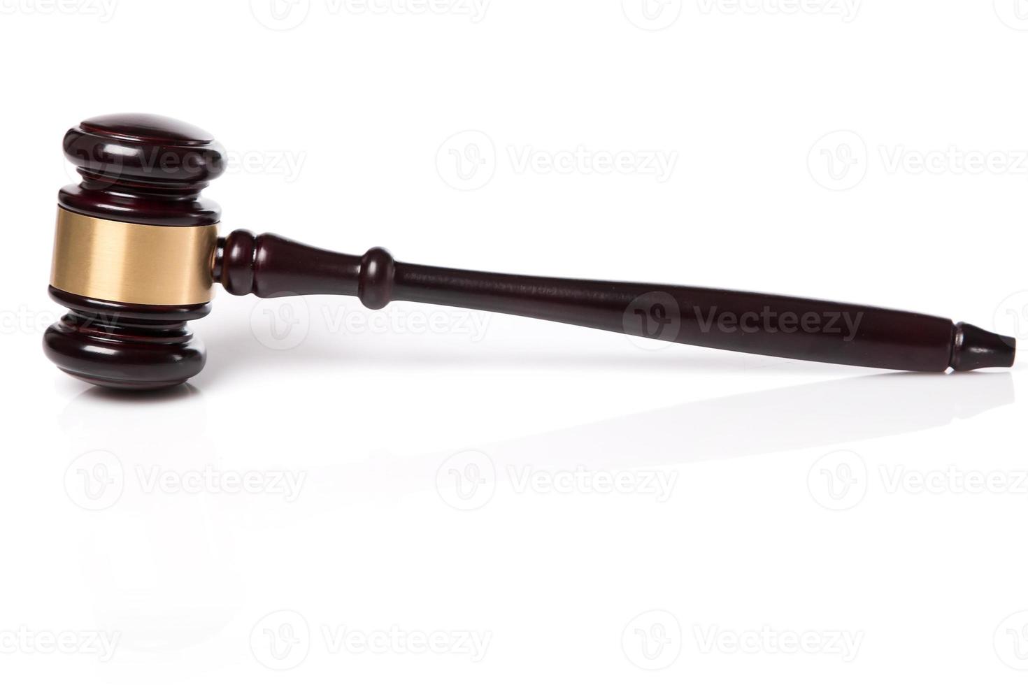 Judge hammer on white background photo