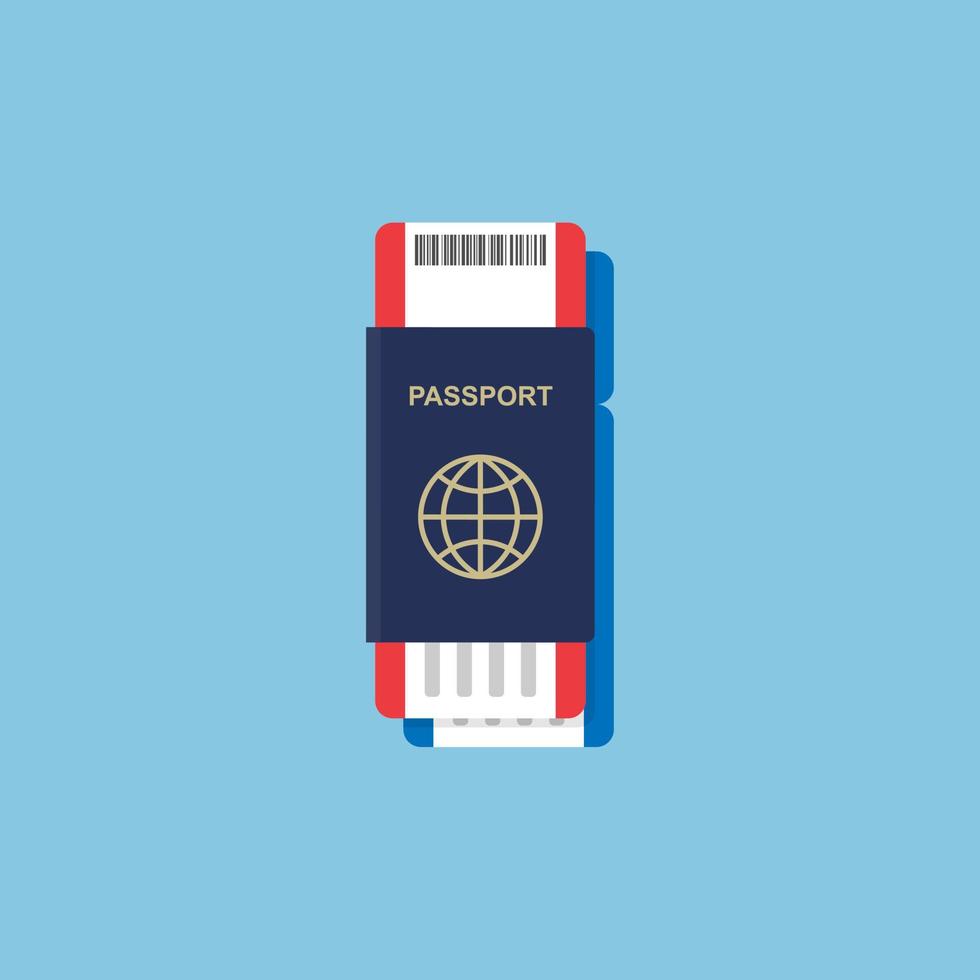 Vector passport with tickets inside.