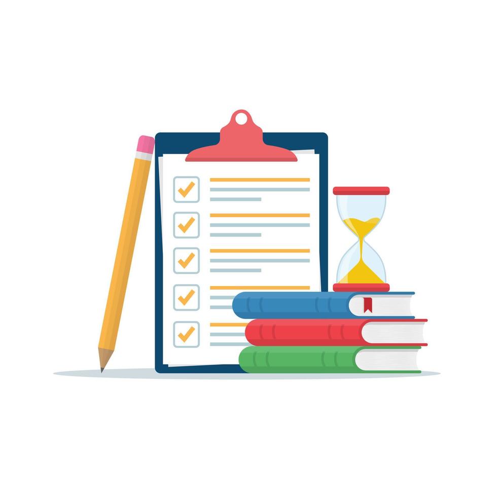 Exam preparation at school or university. vector
