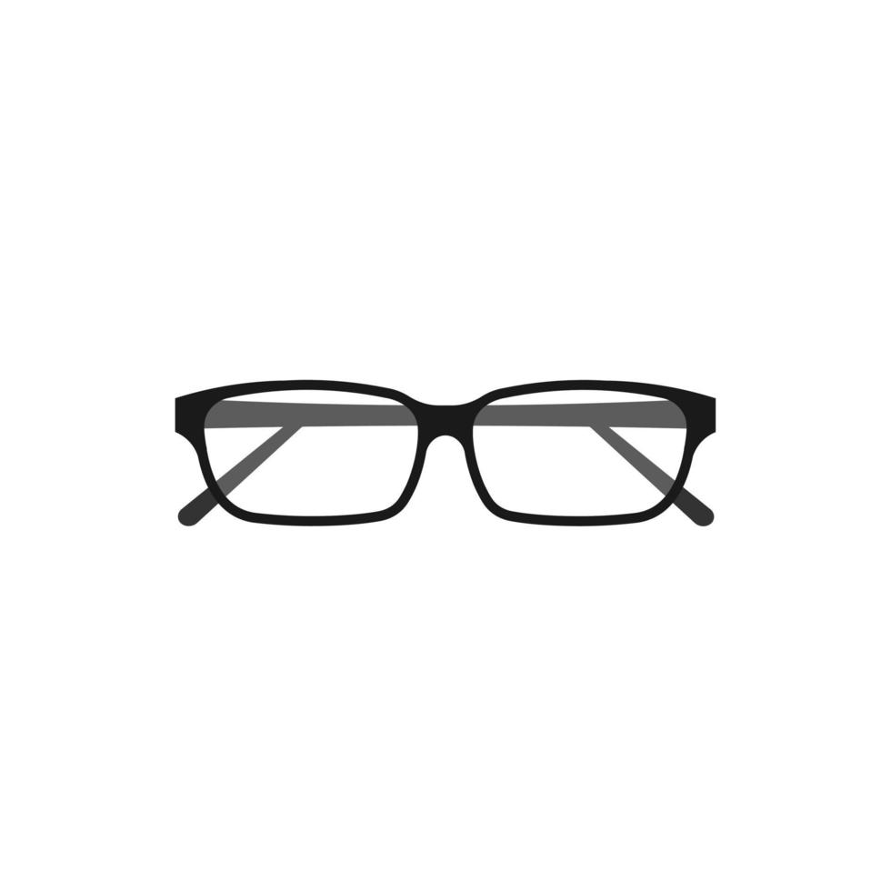 gafas, plano, icono vector