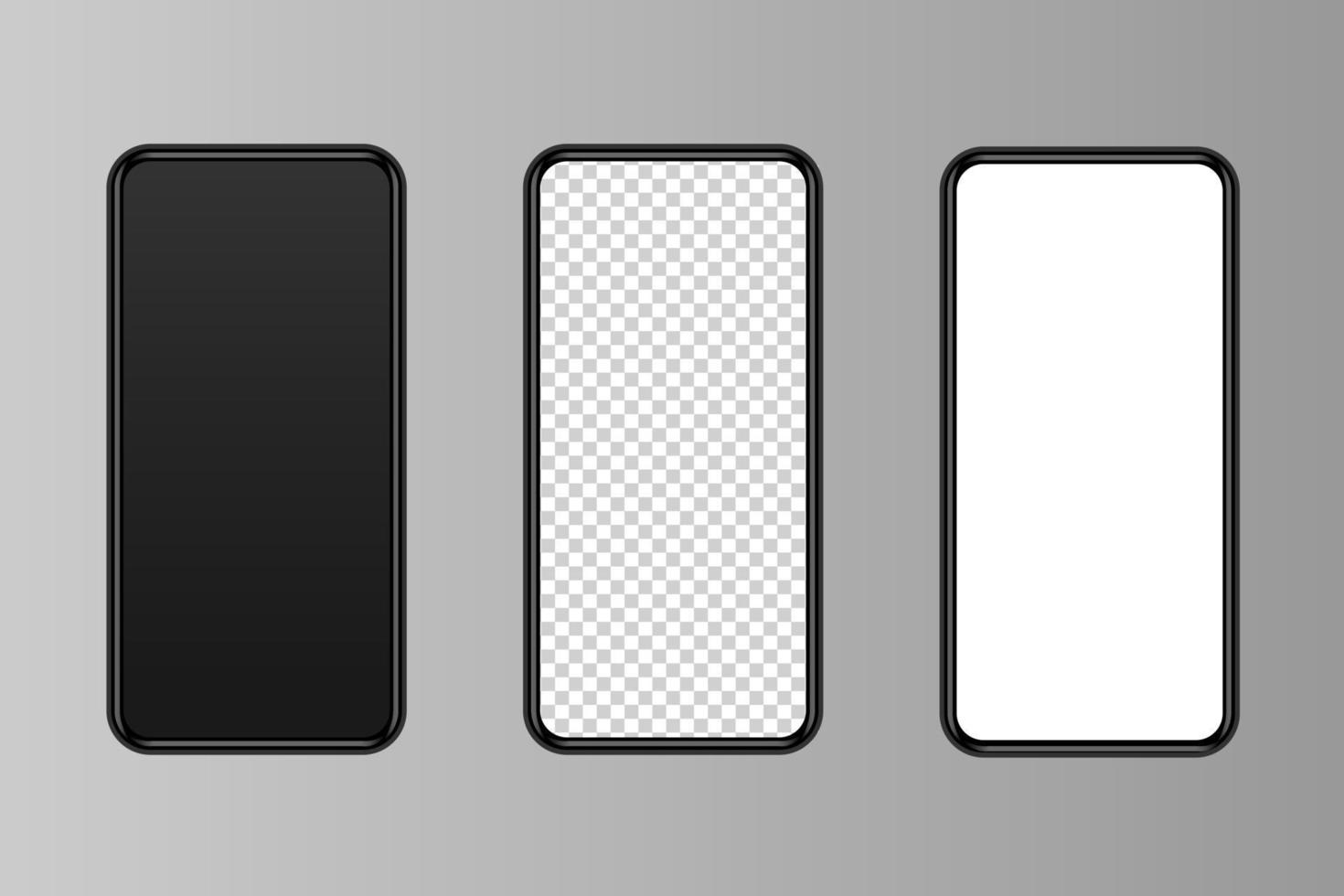 mockup set with realistic smartphones. vector