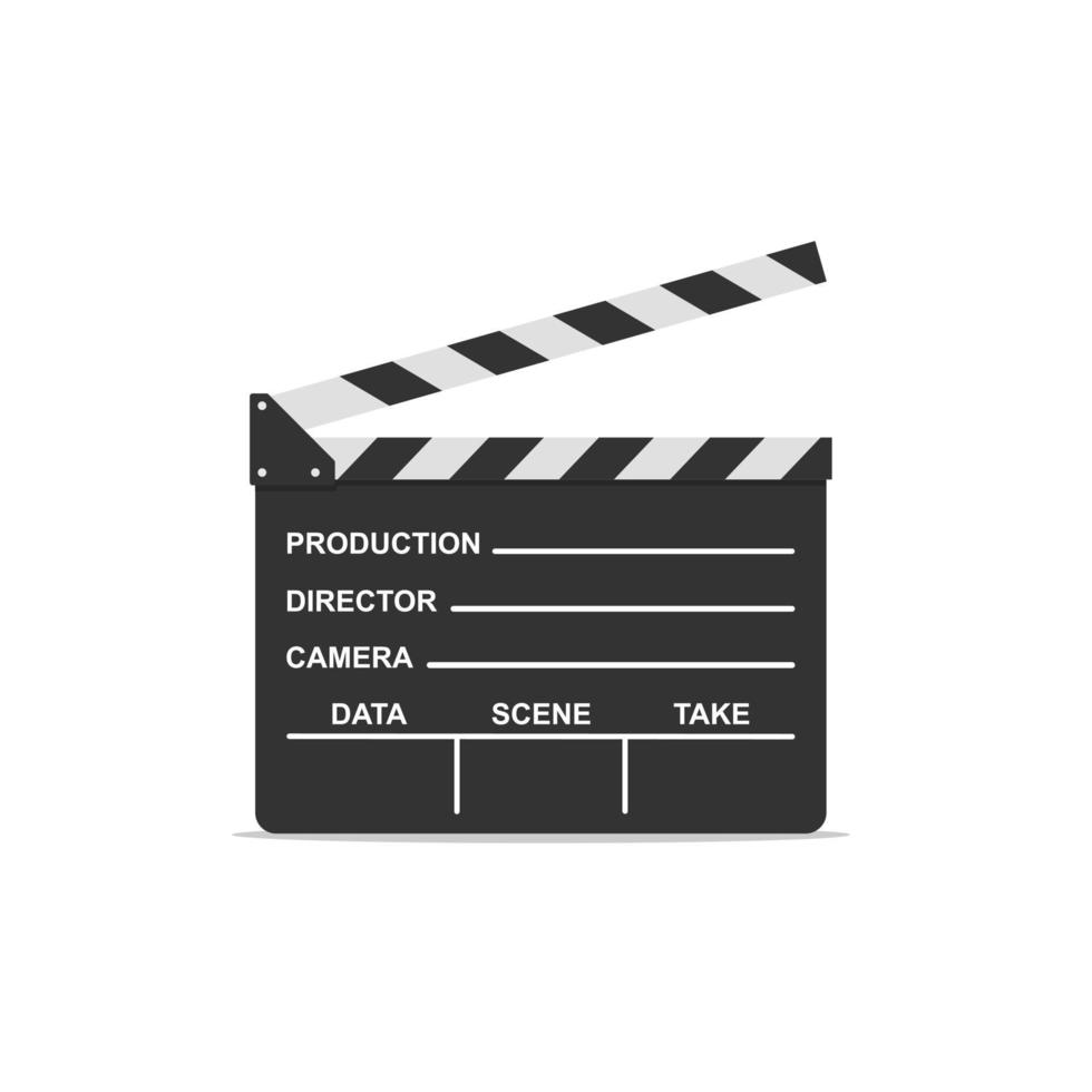 Movie clapper isolated on white background. vector