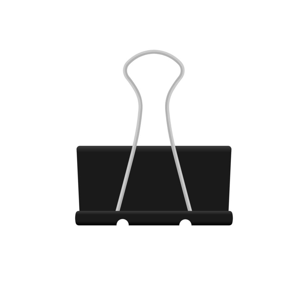 Vector illustration for black metal paper clip