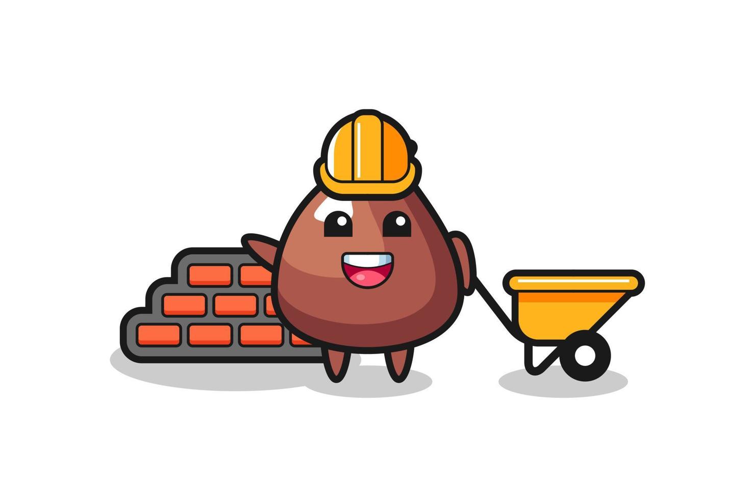 Cartoon character of choco chip as a builder vector