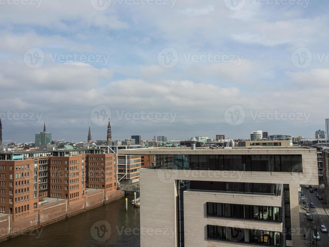 the city of Hamburg at the river elbe photo