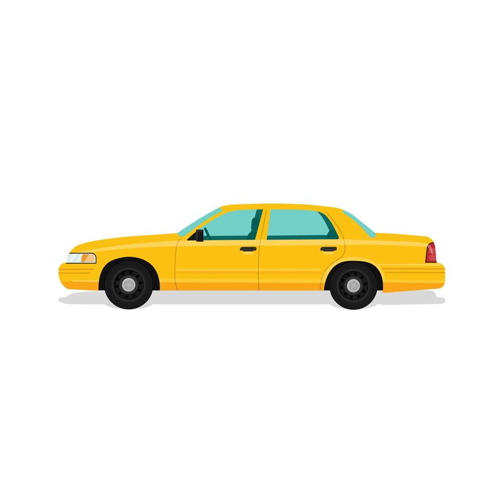 Taxi yellow car cab. vector