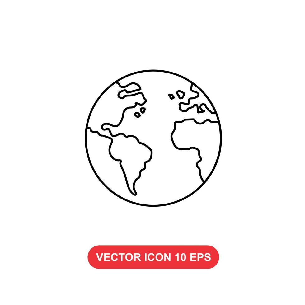 línea del planeta tierra. vector