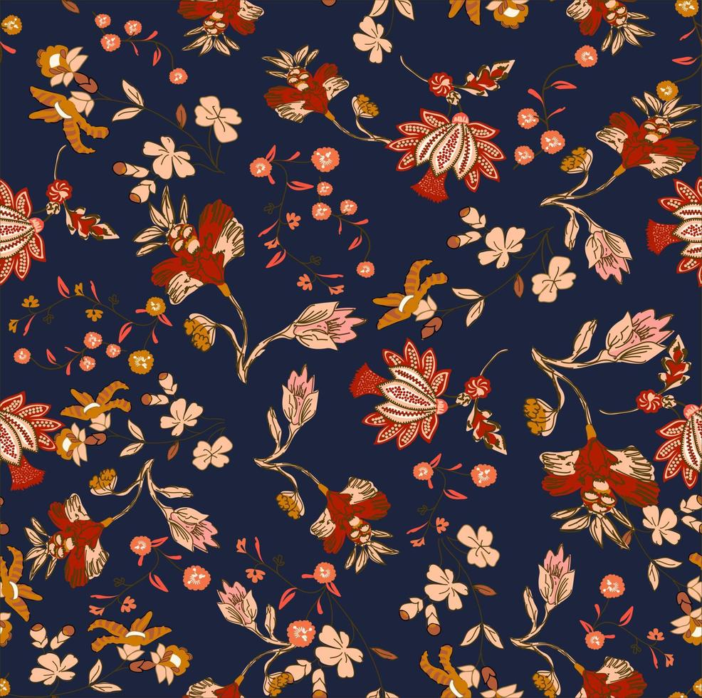 paisley floral pattern, indian floral pattern perfect for fabrics and decoration vector