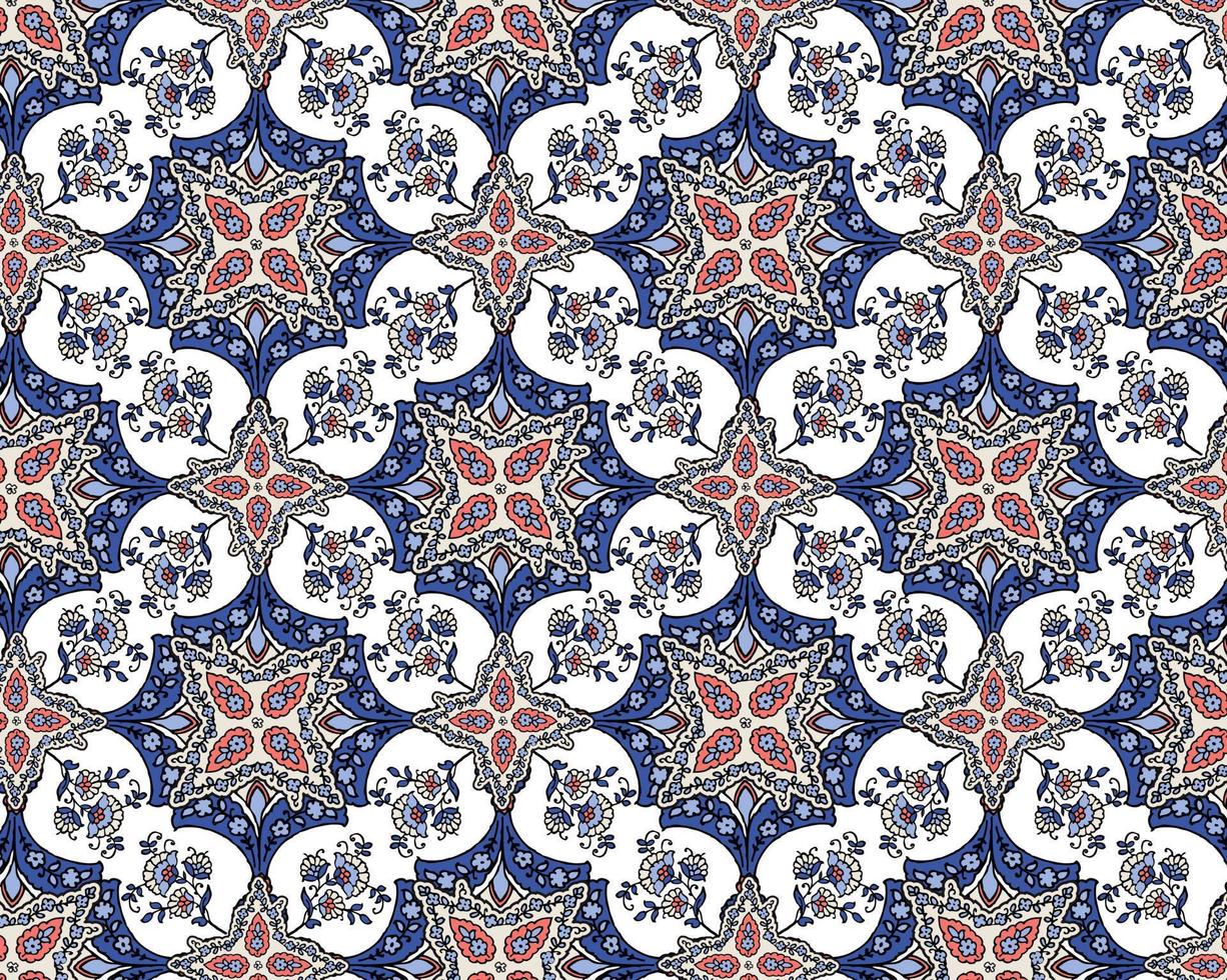 Bandana pattern with paisley and geometric elements. handkerchief square design, perfect for fabric, decoration or paper vector