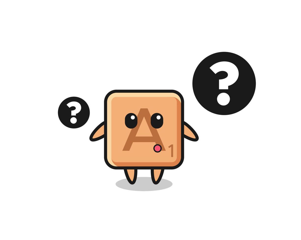 Cartoon Illustration of scrabble with the question mark vector