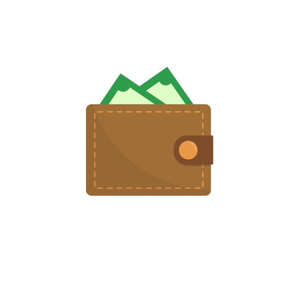 wallet full of green dollars vector