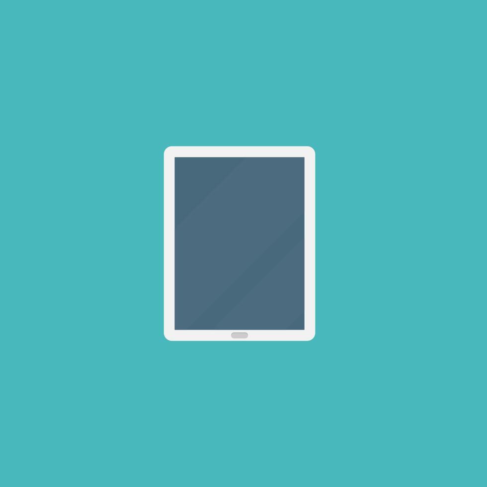 white flat tablet icon vector