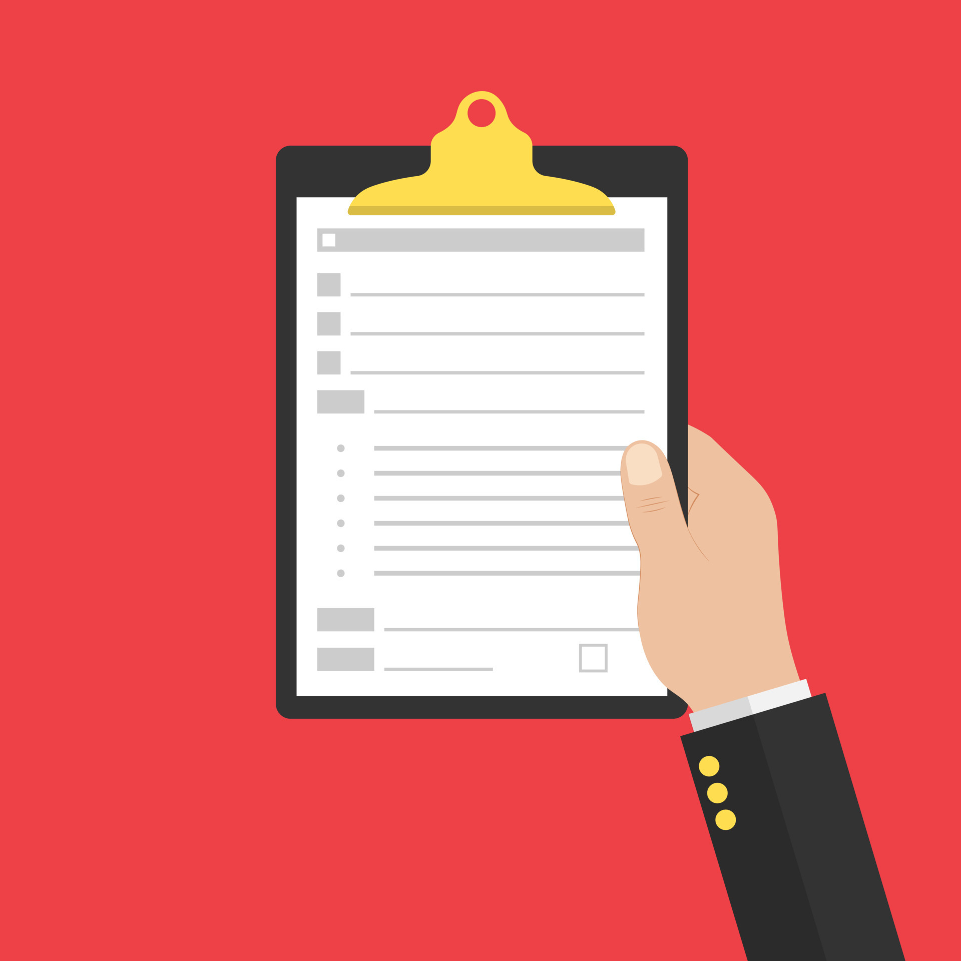 Filling insurance coverage, paperwork, tax. Clipboard with