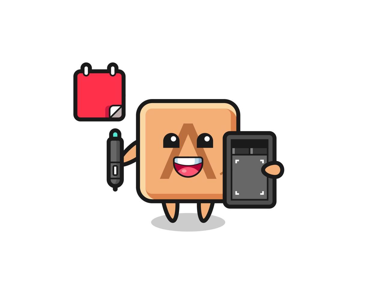 Illustration of scrabble mascot as a graphic designer vector