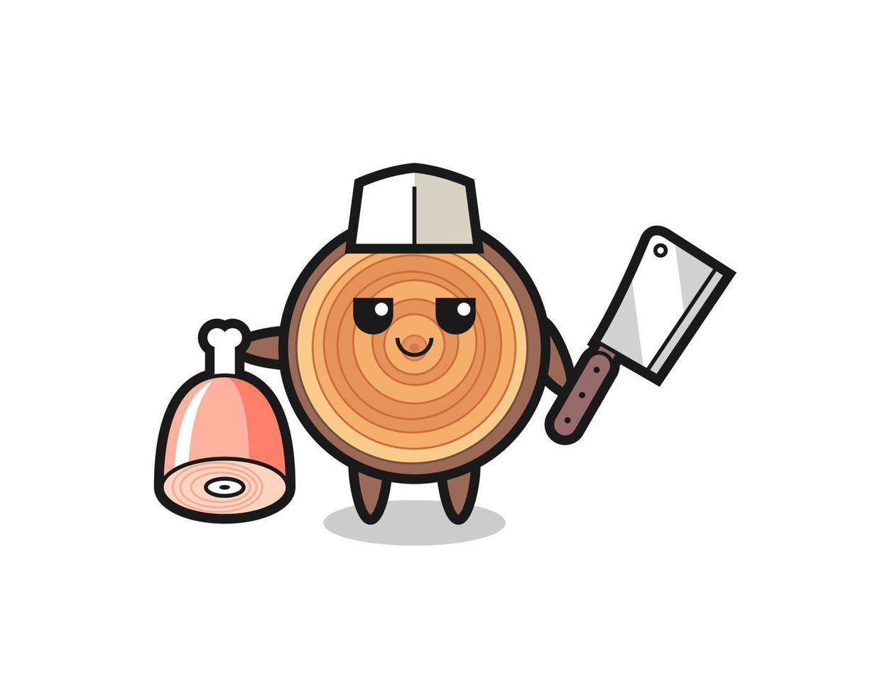 Illustration of wood grain character as a butcher vector