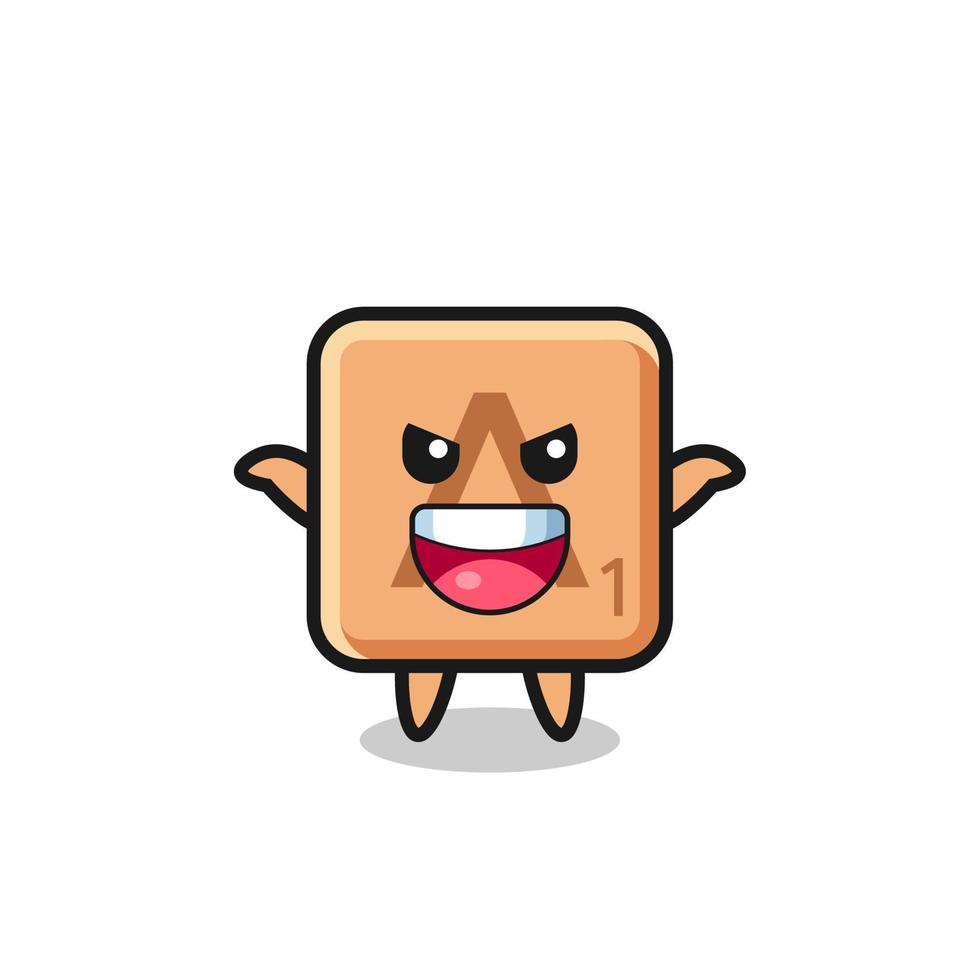 the illustration of cute scrabble doing scare gesture vector