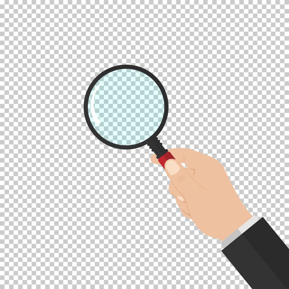 Magnifying glass in hand vector