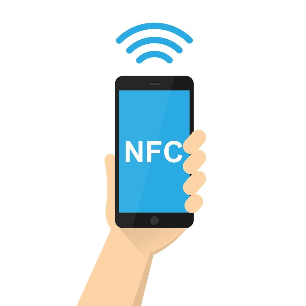 Mobile payments using a smartphone, short-range communications technology, online banking. vector